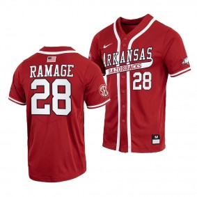 Kole Ramage Arkansas Razorbacks #28 Red College Baseball 2022 MLB Draft Jersey