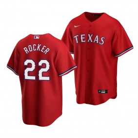 Kumar Rocker Texas Rangers 2022 MLB Draft Jersey Red Alternate Replica