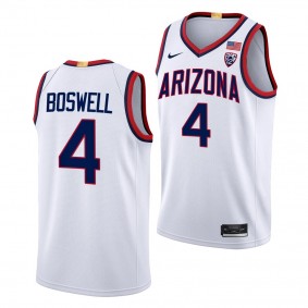 Arizona Wildcats Kylan Boswell Limited Basketball uniform White #4 Jersey 2022-23