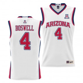 Kylan Boswell Arizona Wildcats #4 White NIL Basketball Jersey Unisex Lightweight