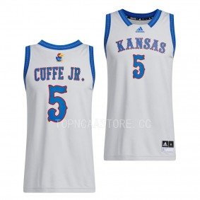 Kansas Jayhawks Kyle Cuffe Jr. Swingman Basketball uniform Grey #5 Jersey 2022-23