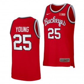 Kyle Young Ohio State Buckeyes #25 Red Retro Basketball Jersey 2022-23