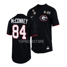 2022 National Champions Ladd McConkey Georgia Bulldogs #84 Black Baseball Shirt Jersey Men