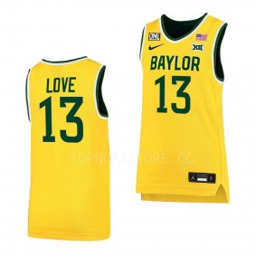 Langston Love Baylor Bears #13 Gold College Basketball Jersey 2022-23