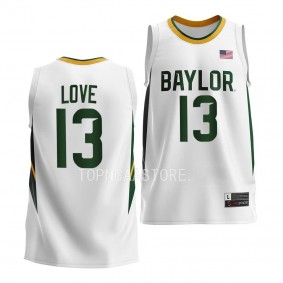 Baylor Bears Langston Love Home Basketball uniform White #13 Jersey 2022-23