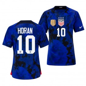 USWNT Lindsey Horan #10 FIFA Badge Away Blue Jersey Women's