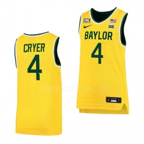 LJ Cryer Baylor Bears #4 Gold College Basketball Jersey 2022-23