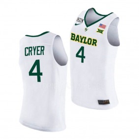 Baylor Bears LJ Cryer White #4 Jersey 2022-23 College Basketball