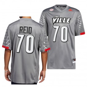 Trevor Reid Louisville Cardinals Iron Wings Premier Strategy Jersey Men's Charcoal #70 Alternate Football Uniform