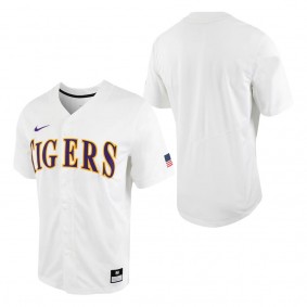 LSU Tigers Nike Replica Full-Button Baseball Jersey White