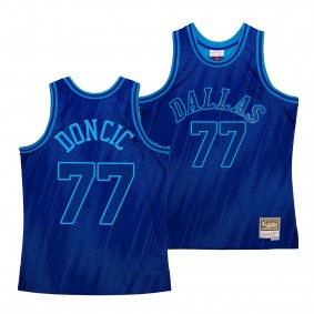 Dallas Mavericks #77 Luka Doncic Monochrome Blue Mitchell Ness Jersey