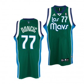 Dallas Mavericks #77 Luka Doncic Noche Latina Green Throwback Jersey