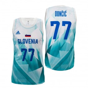 Slovenia Luka Doncic White 2021 Tokyo Olymipcs Debut Second-highest Record Jersey