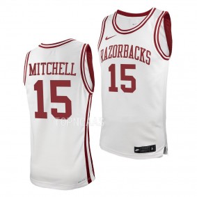 Makhi Mitchell Arkansas Razorbacks #15 White College Basketball Jersey 2022-23 Replica