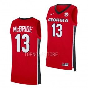 Georgia Bulldogs Mardrez McBride Red #13 Replica Jersey 2022-23 Away Basketball