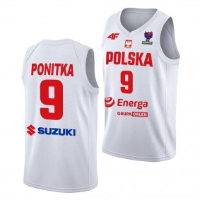 FIBA EuroBasket 2022 Poland Mateusz Ponitka Home White #9 Jersey