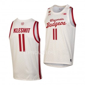 Max Klesmit Wisconsin Badgers 2022-23 Retro Basketball Throwback Jersey - White