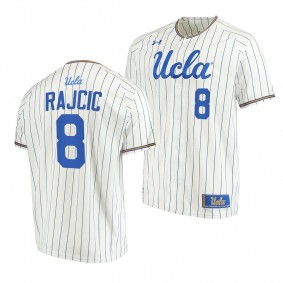 Max Rajcic UCLA Bruins #8 White College Baseball Stripes Jersey