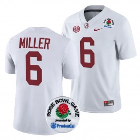 Jam Miller 2024 Rose Bowl Alabama Crimson Tide #6 Jersey White Men's College Football Playoff Shirt