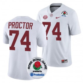 Kadyn Proctor 2024 Rose Bowl Alabama Crimson Tide #74 Jersey White Men's College Football Playoff Shirt