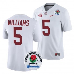 Roydell Williams 2024 Rose Bowl Alabama Crimson Tide #5 Jersey White Men's College Football Playoff Shirt