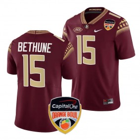 Florida State Seminoles Tatum Bethune 2023 Orange Bowl #15 Garnet College Football Playoff Jersey Men's
