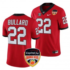 Men's Javon Bullard Georgia Bulldogs 2023 Orange Bowl Red #22 College Football Playoff Jersey