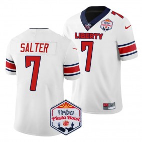 Men's Kaidon Salter Liberty Flames 2024 Fiesta Bowl White #7 College Football Playoff Jersey