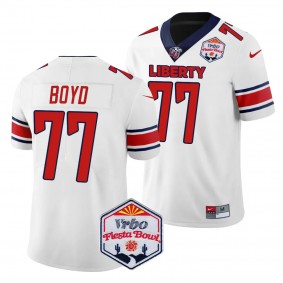 Men's Tajh Boyd Liberty Flames 2024 Fiesta Bowl White #77 College Football Playoff Jersey