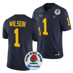 Michigan Wolverines Roman Wilson 2024 Rose Bowl #1 Navy College Football Playoff Jersey Men's
