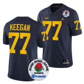 Michigan Wolverines Trevor Keegan 2024 Rose Bowl #77 Navy College Football Playoff Jersey Men's