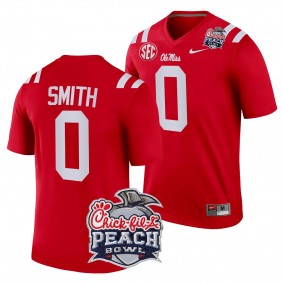 Ole Miss Rebels Deion Smith 2024 Peach Bowl #0 Red College Football Playoff Jersey Men's