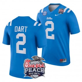 Jaxson Dart 2024 Peach Bowl Ole Miss Rebels #2 Jersey Blue Men's College Football Playoff Shirt