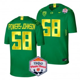 Jackson Powers-Johnson 2024 Fiesta Bowl Oregon Ducks #58 Jersey Green Men's Limited Football Shirt