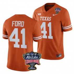 Men's Jaylan Ford Texas Longhorns 2024 Sugar Bowl Orange #41 College Football Playoff Jersey