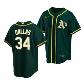 2022 MLB Draft Oakland Athletics #34 Micah Dallas Green Alternate Replica Jersey
