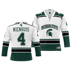 Michigan State Spartans Nash Nienhuis Ice Hockey White #4 NIL Jersey