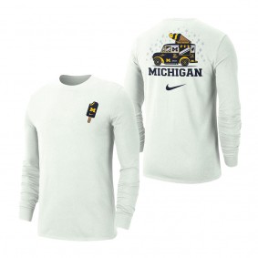 Michigan Wolverines Campus Ice Cream Long Sleeve T-Shirt White