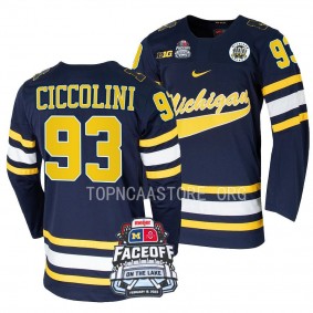 Eric Ciccolini Michigan Wolverines Navy Faceoff On The Lake Hockey Jersey 2023