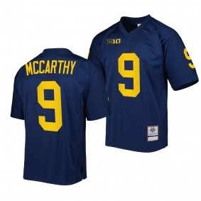 Michigan Wolverines #9 J.J. McCarthy Authentic Football Navy Mitchell Ness Jersey Men's