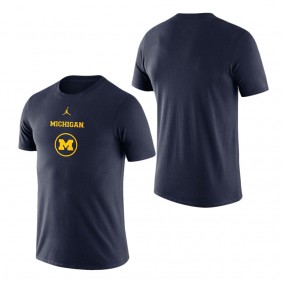 Michigan Wolverines Jordan Brand Basketball Team Issue Legend Logo Performance T-Shirt Navy