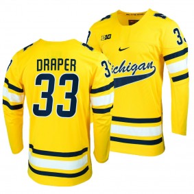 Michigan Wolverines Kienan Draper College Hockey Maize #33 Replica Jersey