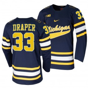 Michigan Wolverines Kienan Draper College Hockey Navy #33 Replica Jersey