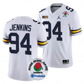 Michigan Wolverines 2024 Rose Bowl Kris Jenkins #94 White Men's College Football Playoff Jersey