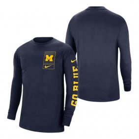 Michigan Wolverines Nike Seasonal Max90 2-Hit Long Sleeve T-Shirt Navy