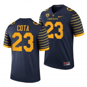 Mighty Oregon Webfoots Chase Cota #23 Navy Men's College Football Jersey