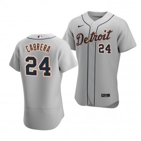 Miguel Cabrera Detroit Tigers #24 Gray Authentic Road Jersey