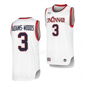 Mika Adams-Woods Cincinnati Bearcats #3 White Replica Basketball Jersey 2022-23