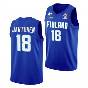 Mikael Jantunen Finland 2022 FIBA Basketball World Cup Blue #18 Jersey Away