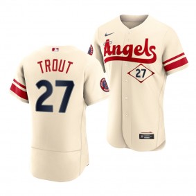 Mike Trout Los Angeles Angels #27 Cream 2022 City Connect Jersey